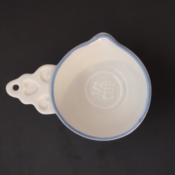 Vintage Pfaltzgraff Yorktowne Blue Set of 4 Stoneware Measuring Cups - Picture 5 of 7